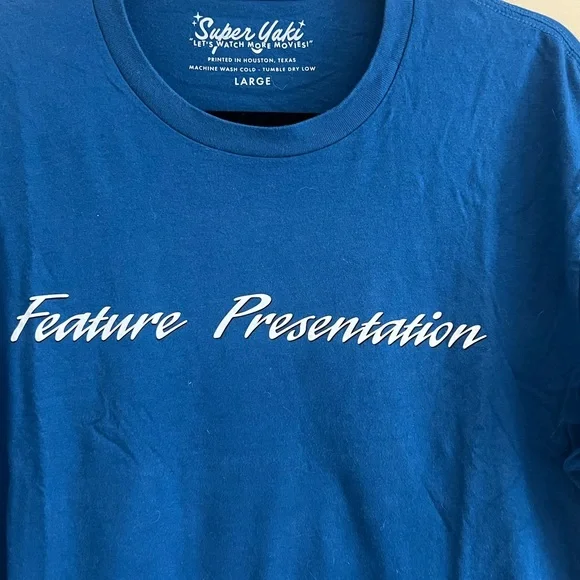 Super Yaki Feature Presentation Short Sleeve Movies Tee in Blue - Picture 3 of 5